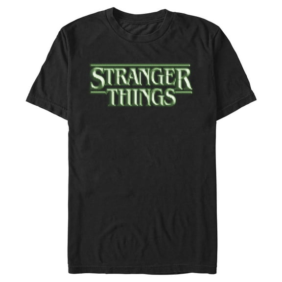 Netflix Men's Stranger Things Green Game Glitch Logo T Shirt