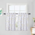 thumbnail image 2 of 30inch Short Curtains, Leaf Floral Print Tier Curtains for Windows, 27"x30", Set of 2, Yellow, 2 of 7