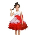 thumbnail image 2 of Penkiiy Toddler Girls Solid Color Net Yarn Hollow Out Lace Sequins Bowknot Birthday Party Flowers Gown Kids Dresses Dresses for Toddler Girls 3 Years Red On Sale, 2 of 9