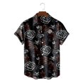 thumbnail image 3 of Camisa hawaiana holgada a la moda para hombre, camisa informal con estampado colorido para fiesta en la playa, manga corta, talla grande 5XL, 3 of 5
