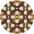 thumbnail image 1 of Ahgly Company Machine Washable Indoor Round Transitional Red Brown Area Rugs, 8' Round, 1 of 7