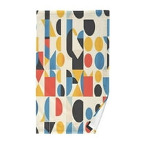 Yayeee 100% Cotton Hand Towels for Bathroom 16" x 28" Kitchen Towel, Blue Geometric