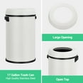 thumbnail image 2 of JoanKaren 17.19 Gallon Round Open Top Trash Can,Stainless Steel Commercial Grade Garbage Bin,65L,White, 2 of 8