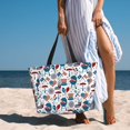 thumbnail image 4 of KLL Fourth Of July Party Print Large Beach Tote Bag Women Waterproof Sandproof Zipper Beach Tote Bag for Pool Gym Grocery Travel with Wet Pocket, 4 of 7