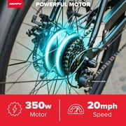 Huffy 27.5 Cadence 36V Adult Electric Comfort Bike, Fits Riders 60+, Gray, Unisex