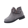 thumbnail image 2 of Girls Winter Ankle Boots, Solid Color Warm Lined Soft Sole Fashion Versatile Outdoor Daily Casual Footwear Gray 12.5, 2 of 7