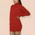 thumbnail image 6 of cfhntfmh Sweater Dress for Women Turtleneck Long Sleeve Sweater Mini Dress Cocktail Party Knit Short Dresses, 6 of 7