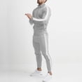 thumbnail image 2 of Domuza Mens Sweatsuits 2 Piece Set Jogging Zip Up Jackets Activewear 2 Piece Outfit Athletic Fall Winter Drawstring Long Sleeve Outfit Gray L, 2 of 8