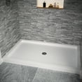 thumbnail image 3 of Streamline NT-114-60WH-AL 60 in. x 36 in. Alcove Acrylic Shower Base in Glossy White with Center Drain, ABS Drain Included, 3 of 16
