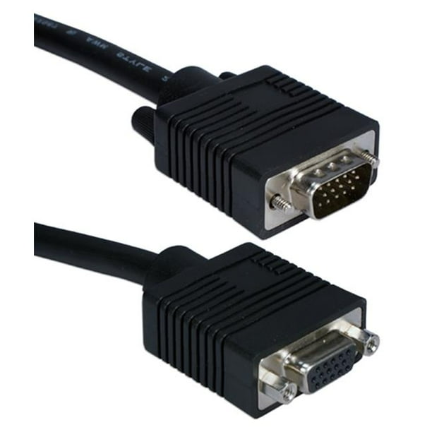 QVS CC320B-15 15 ft. Premium VGA HD15 Mâle à Femelle Extension de Bouclier Câble Noir