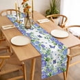 thumbnail image 3 of Purple Hydrangea Table Runner - 120 Inch Long, Kitchen Dining Table Runner Dresser Scarves, Spring Eucalyptus Butterfly Pastoral Farmhouse Decor for Coffee Tables Wedding Party Banquet, 3 of 8