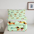 thumbnail image 5 of Homewish Funny Dachshund Dog Twin Comforter Sets,Kawaii Pet Bedding Set,Green,Polkadot Reversible,2 Pieces,1 Comforter and 1 Pillowcase, 5 of 7
