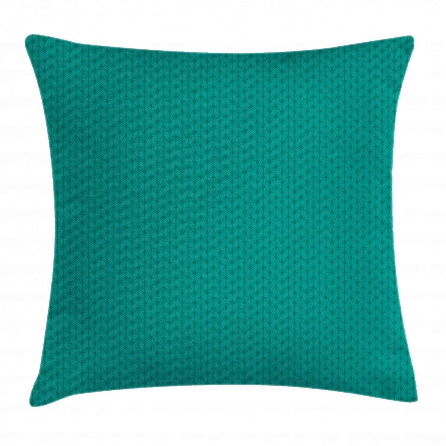 Teal Throw Pillow Cushion Cover, Knitting Inspired Pattern Sewing and Crafting Hobby Themed