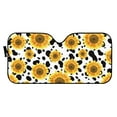 thumbnail image 2 of FOR U DESIGNS Cow Print Windshield Car Sun Shade Sunflowers Car Sunshade for Car SUV Truck Vehicle Blocks Sun Glare UV and Heat Universal Fit Auto Interior Accessories, 2 of 5