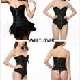 thumbnail image 4 of LEKDFST Black Lace Corset Tops for Women Plus Size Corset Bustier Lace Up Overbust Bustier Lingerie Bodyshaper Tops XS, 4 of 5
