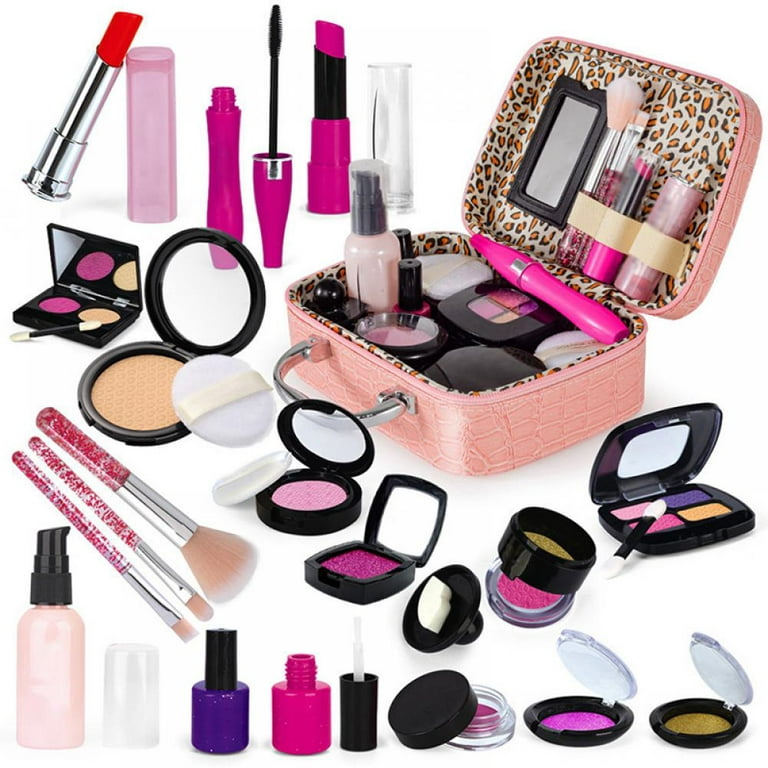 Besly 21pieces Child Girls Makeup Set Toys Real Makeup Kit Toys for Girls Toys Age 6-12, Girl's, Size: 21pcs, Pink