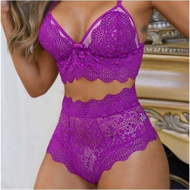 Conjunto de sujetador de encaje de talla grande para mujer, ropa interior sexy, chaleco sin espalda, conjunto de sujetador con tirantes sexy