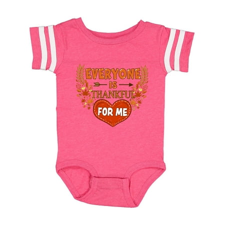 

Inktastic Everyone is Thankful for Me with Heart and Leaves Gift Baby Boy or Baby Girl Bodysuit