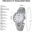 thumbnail image 4 of Blekon Women’s Faux Mother of Pearl Style Cuff Watch – 31mm Japanese Quartz, Hinged Bangle, 4 of 6