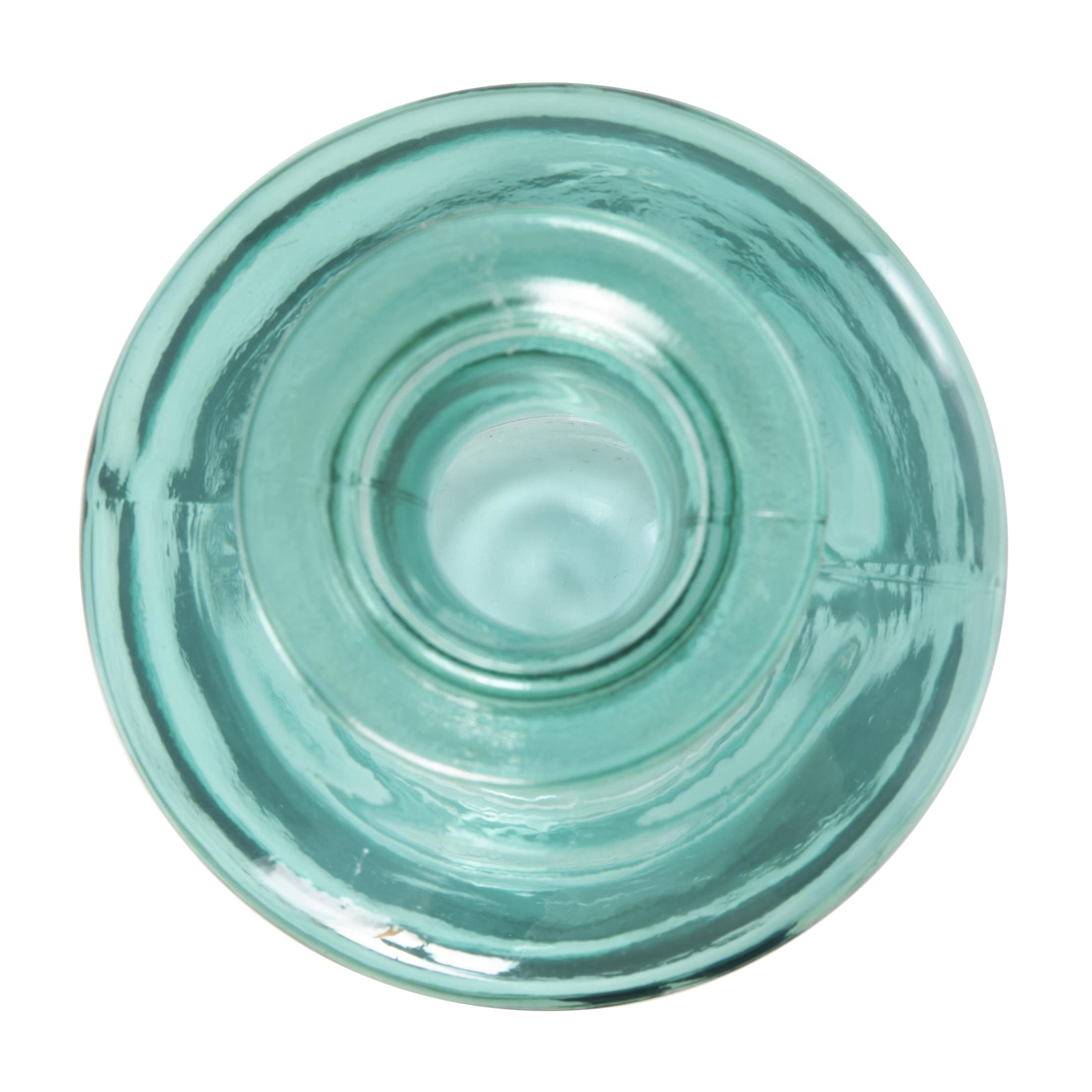 DecMode 30" Handmade Tall Spanish Bottle Neck Teal Recycled Glass Vase