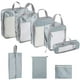 thumbnail image 3 of 8 cubos de embalaje portátiles, organizadores de equipaje, gran capacidad, transpirable y con cremallera visible, neceser, bolsas de almacenamiento de gris Gloria bolsa de almacenamiento, 3 of 8