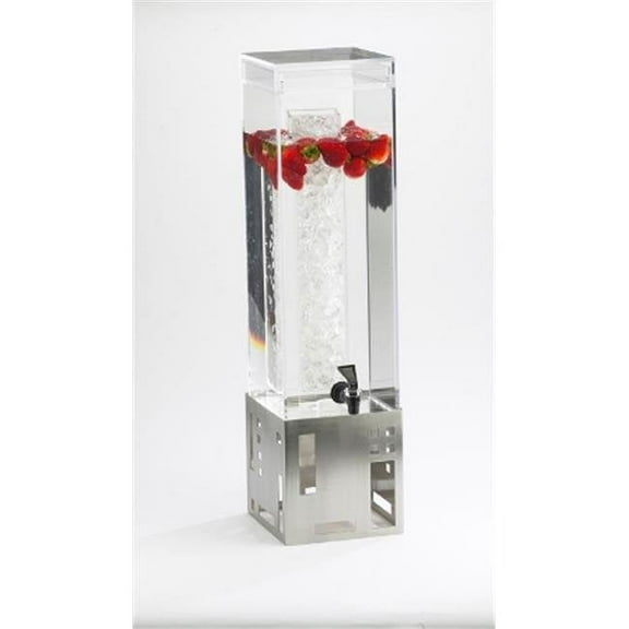 Cal Mil 1602-3-55 3 Gallon Squared Beverage Dispenser - Stainless Steel
