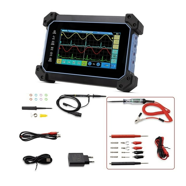 Oscilloscope Numérique à Écran Tactile 2 Canaux Portable USB + Source de Signal 25Mhz + Multimètre, Conçu Professionnellement