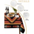 thumbnail image 3 of Aztec Southwest Tablecloth Rectangle Table Cloth 60x102, Waterproof Tablecloth Outdoor Table Cloth, Orange Black Boho Tribes Abstract Washable Table Cover for Kitchen Dinning Party, 3 of 8