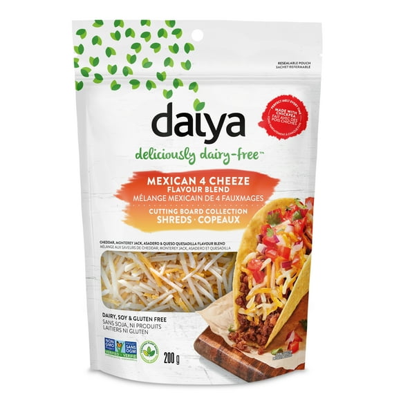 Daiya Dairy Free Mexican 4-Cheeze Flavour Blend Shreds, 200g