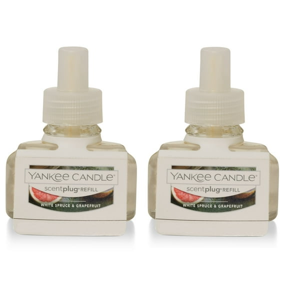 Yankee Candle Holiday WHITE SPRUCE & GRAPEFRUIT Scentplug Fragrance Oil Refills (Set of 2)