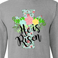 thumbnail image 4 of Inktastic He is Risen Floral Print Cross with Beautiful Flowers Long Sleeve T-Shirt, 4 of 5