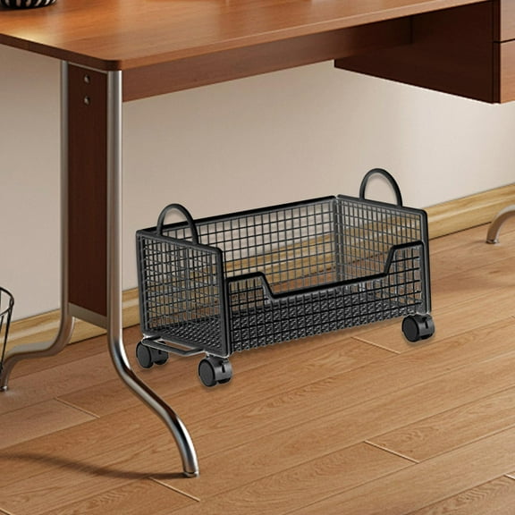 koolsoo Rolling Book Cart with Wheels Magazines Mobile File Cart Bookshelf Multifunctional Mobile Storage Bin for Pantry Drinks Snack Black