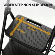 PhiloDeco 5 Step Ladder with Handrails and Tool Tray, 450lbs Sturdy Step Stool Ladder with Anti-Slip Pedal, Safety Ladder for Adults, Portable Folding Ladders for Home, Kitchen, Office