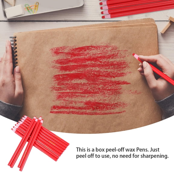 TABLZONE Peel Off Erasable Fabric Marker Pen Red for Pottery Wood Glass and Textile Marking
