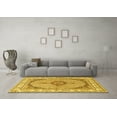 thumbnail image 3 of Ahgly Company Machine Washable Indoor Rectangle Medallion Yellow Traditional Area Rugs, 6' x 9', 3 of 4