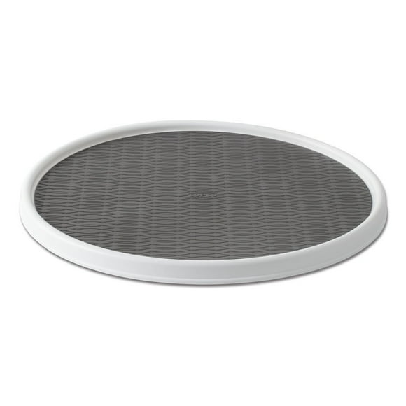 Organizador giratorio Lazy Susan Copco de 18 pulgadas, blanco/gris