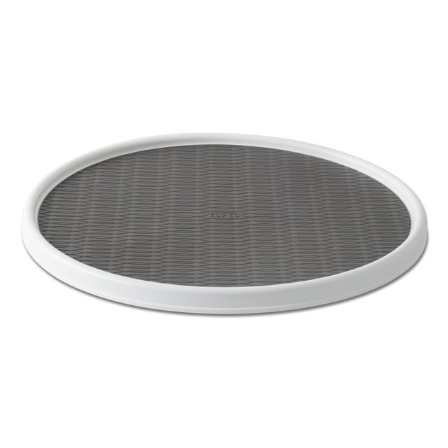 Organizador giratorio Lazy Susan Copco de 18 pulgadas, blanco/gris