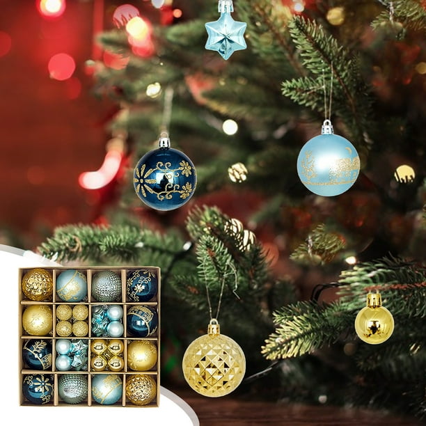 Fiudx Adornos para Árbol de Navidad, 44 Bolas Irrompibles, Diseño Multicolor Vibrante, Fáciles de Colgar, Decoración Festiva, Perfectos para Fiestas, Tamaño de 3 Cm, Material Plástico.