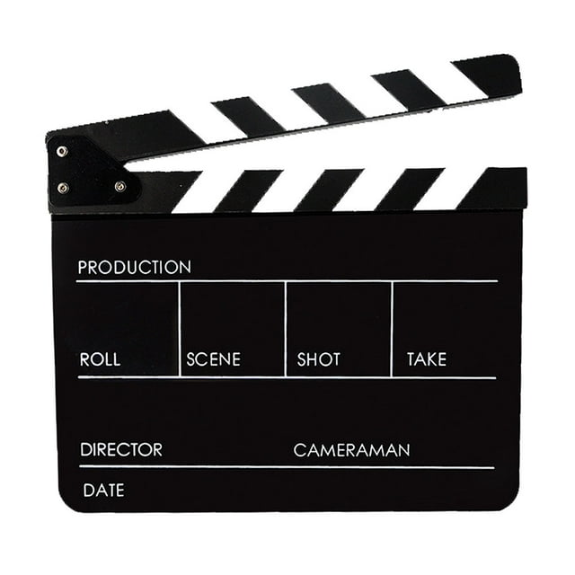 Tablero de claqueta de director negro, accesorios para fotos, tablero de claqueta de película de acrílico, juguete de rol para niños para escenario, fiesta en casa, festival