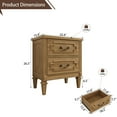 thumbnail image 2 of Nightstand, Bed Side Table with 2 Drawers for Bedroom, Natural, 2 of 6