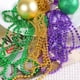 thumbnail image 3 of 30 cuentas de Mardi Gras, paquete de collares multicolores de 31,5", collar de disfraz de fiesta, colores metálicos en oro, verde, morado, 3 of 5