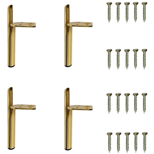 ZHDBD Juego De 4 Patas Para Muebles, Pie De Sofá, Inclinable, Patas De Mesa, Patas De Armario, Pie Base, Para Mesas De Café, Armarios Y Sofás, Dorado (color: Plata, Tamaño