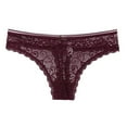 thumbnail image 2 of Floral Lace Thongs for Women Sexy Breathable Comfortable Lingerie Underwear Panty Briefs Hollow-out Underpant (Medium, Wine), 2 of 6