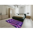 thumbnail image 5 of Ahgly Company Machine Washable Indoor Round Transitional Indigo Purple Area Rugs, 7' Round, 5 of 7
