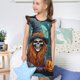thumbnail image 4 of Balery Cartoon Pumpkin Skull Camisón de princesa para niñas, pijama de algodón con mangas abullonadas, suave y bonito.-Small, 4 of 6
