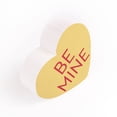 thumbnail image 3 of Be Mine Candy Heart Yellow 3.5 x 3.3 Pine Wood Valentine's Small Shape Sign, 3 of 5