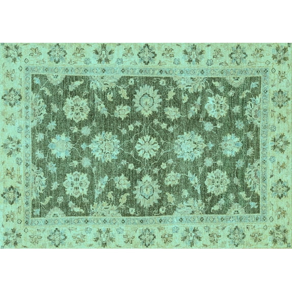 Ahgly Company Indoor Rectangle Oriental Light Blue Traditional Area Rugs, 2' x 4'