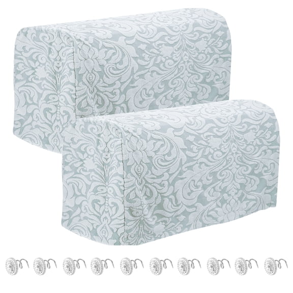 2pcs Stretch Armrest Covers for Chairs and Sofas, Couch Arm Covers with Twist Pin Light Grey