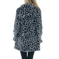 thumbnail image 5 of Xyxonk Womens Leopard Print Fleece Coat Faux Fur Long Sleeves Fall Winter Thickened Coats Double-Sided Velvet Stand Collar Jacket with Pocket Fashion Plush Zipper Outwear,Blue XL, 5 of 5