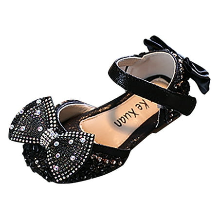 

zuwimk Toddler Sandals Girl Baby Girls Summer Sandals Toddler First Walker Crib Dress Shoes Black